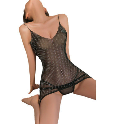 Mira - Transparentes Strass-Trägerkleid