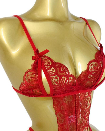 Sexy Hohlspitze Rückenfreier Lingerie Bodysuit