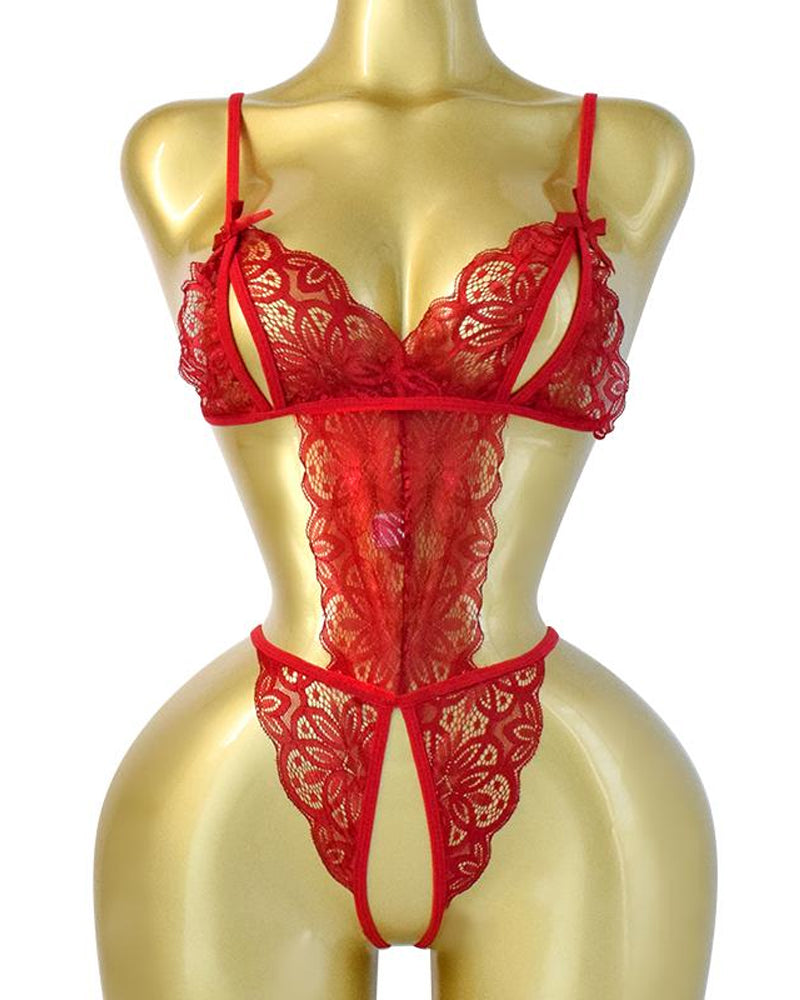 Sexy Hohlspitze Rückenfreier Lingerie Bodysuit