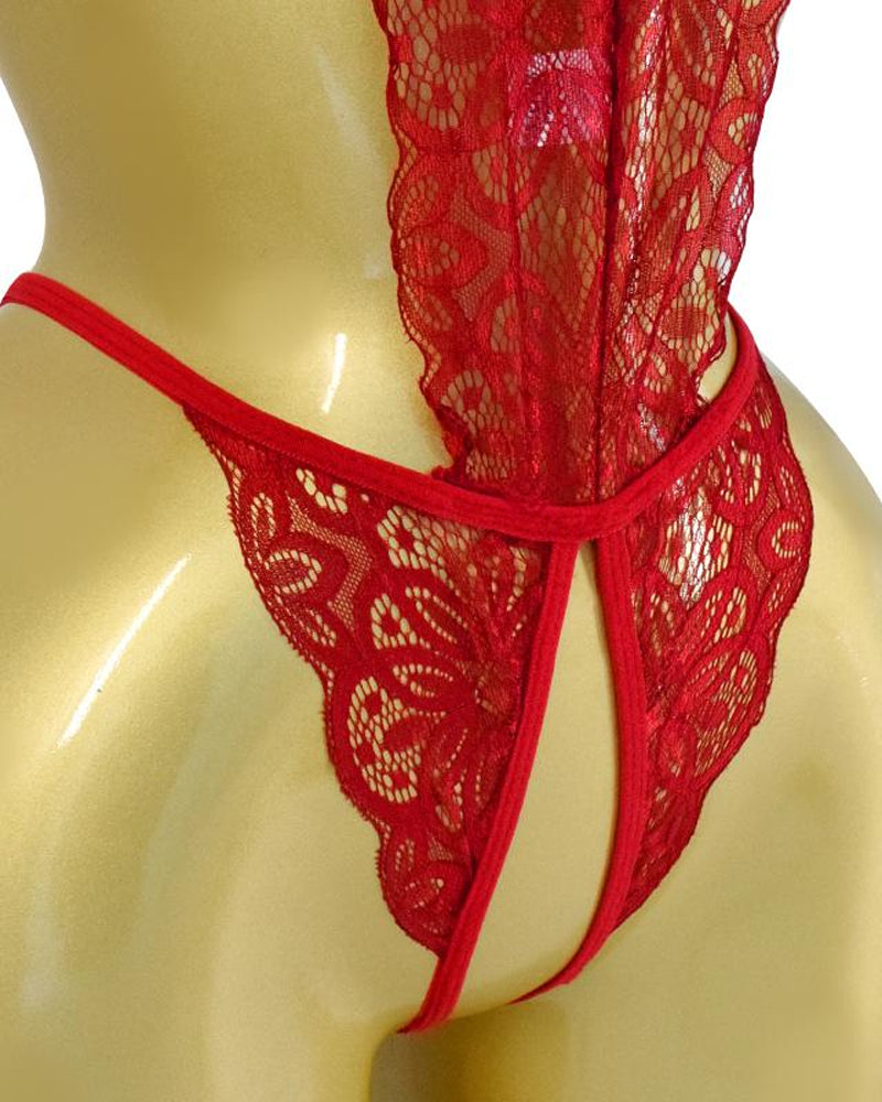 Sexy Hohlspitze Rückenfreier Lingerie Bodysuit