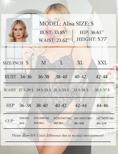 2-teiliges transparentes Kimono-Bademantel-Set mit Spitzen-Teddy