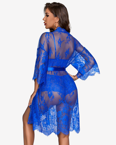 3-teilige Büsten- und Panty-Sets mit Bademantel