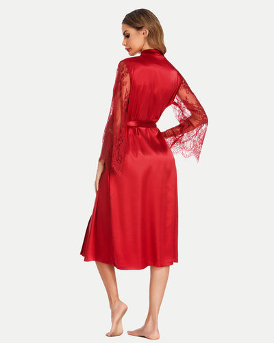 Blumenlangarm-Kimono aus Spitze