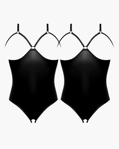 Leder-PU Schrittfreier und büstenloser Teddy