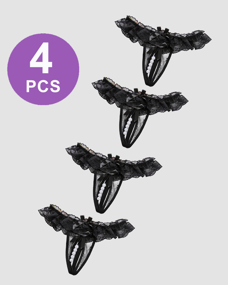 Perlen-Spitzen-Hosenträger ohne Schritt