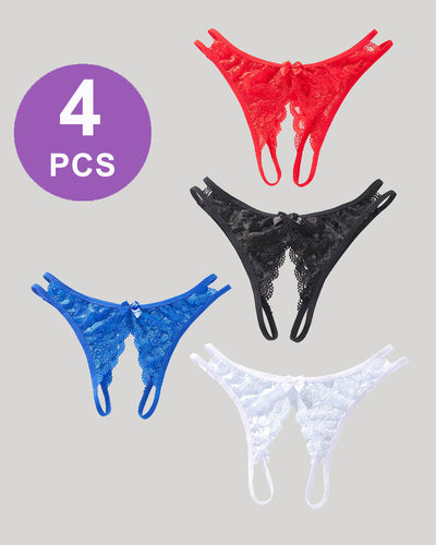 Spitzen Schleifen Open-Cut Panty Set