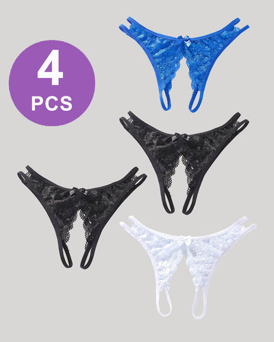 Spitzen Schleifen Open-Cut Panty Set