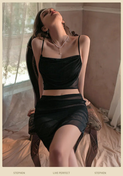 Lina - Verführerisches Transparenz-Pyjama-Set