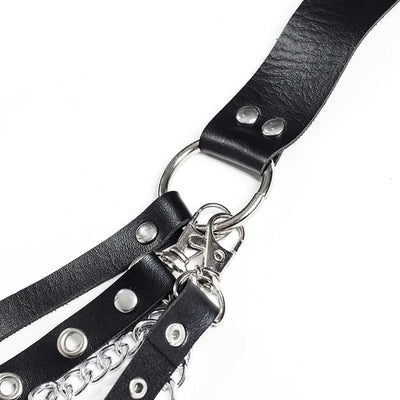 Title: Lena – Gothic Punk Taille Riem mit Metallketten