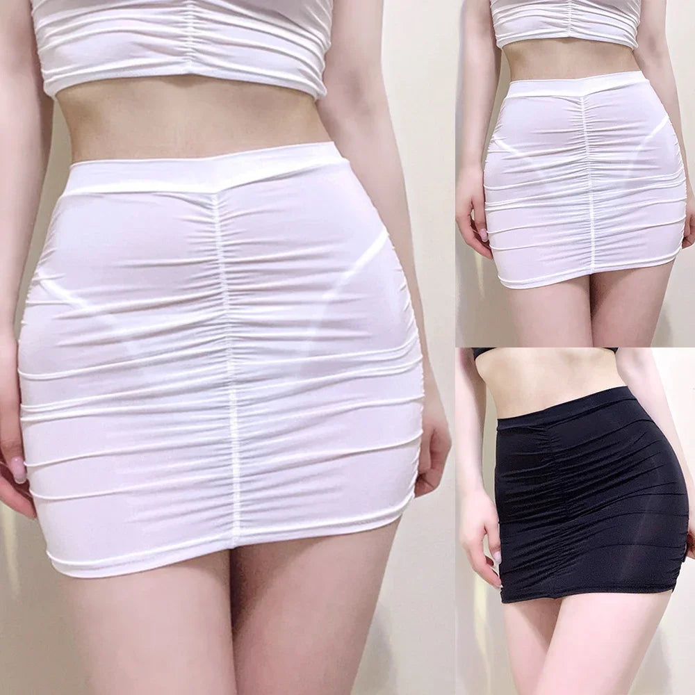 Lena - Sexy Transparent Mesh Mini Skirt