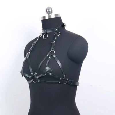 Lena – Verführerisches Leder-Borstharnas für Frauen