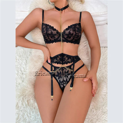 Lara – Elegantes Spitzen-Strumpfhalter-Set für Damen