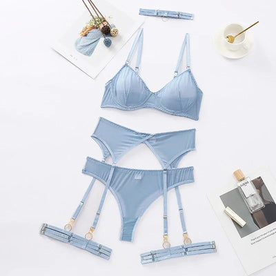 Isabelle – Verführerisches Spitzen-Lingerie-Set mit Strapsen