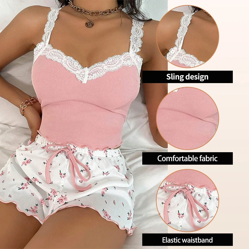 Lena - Sexy Zweiteiliges Sommer-Pyjama-Set