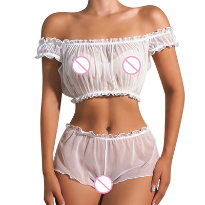 Mia – Transparentes 2-teiliges Pyjama Set