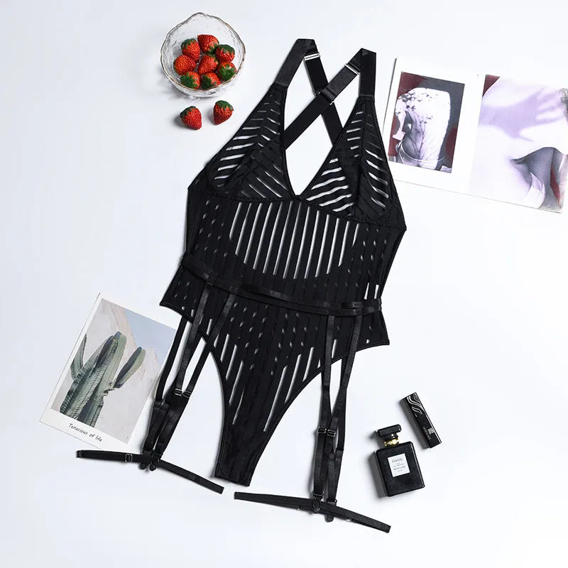 Isabella - Eleganter Spitzen-Bodysuit mit Tiefem V-Ausschnitt