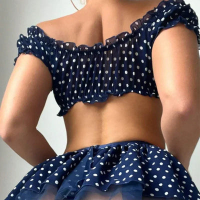 Elena - Sexy 3-Teiliges Polka Dot Set mit Spitze
