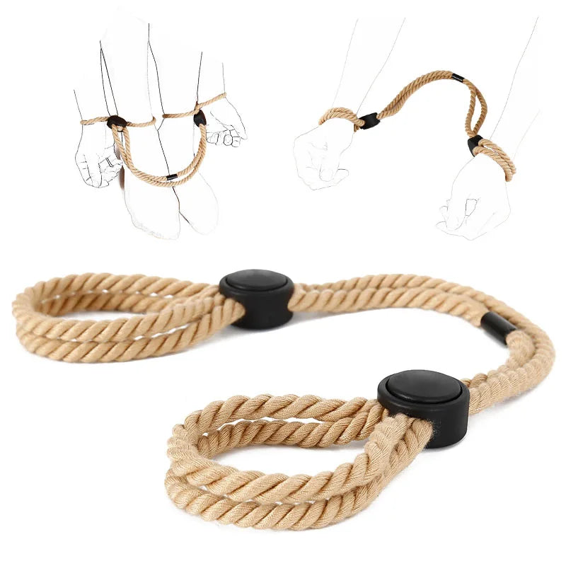 Verstellbare BDSM Handfesseln mit Bondage-Seil
