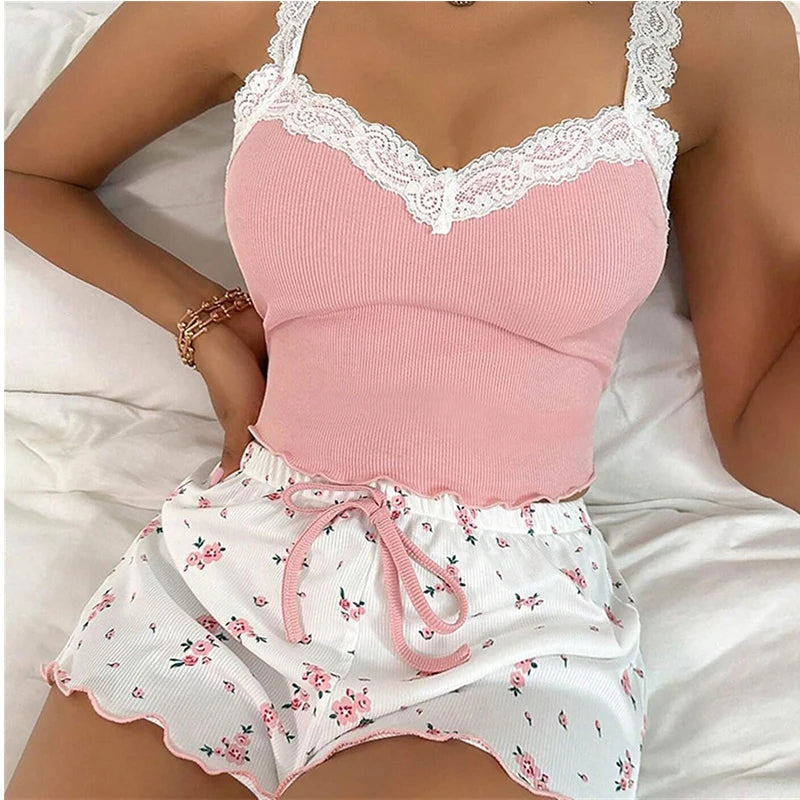 Lena - Sexy Zweiteiliges Sommer-Pyjama-Set