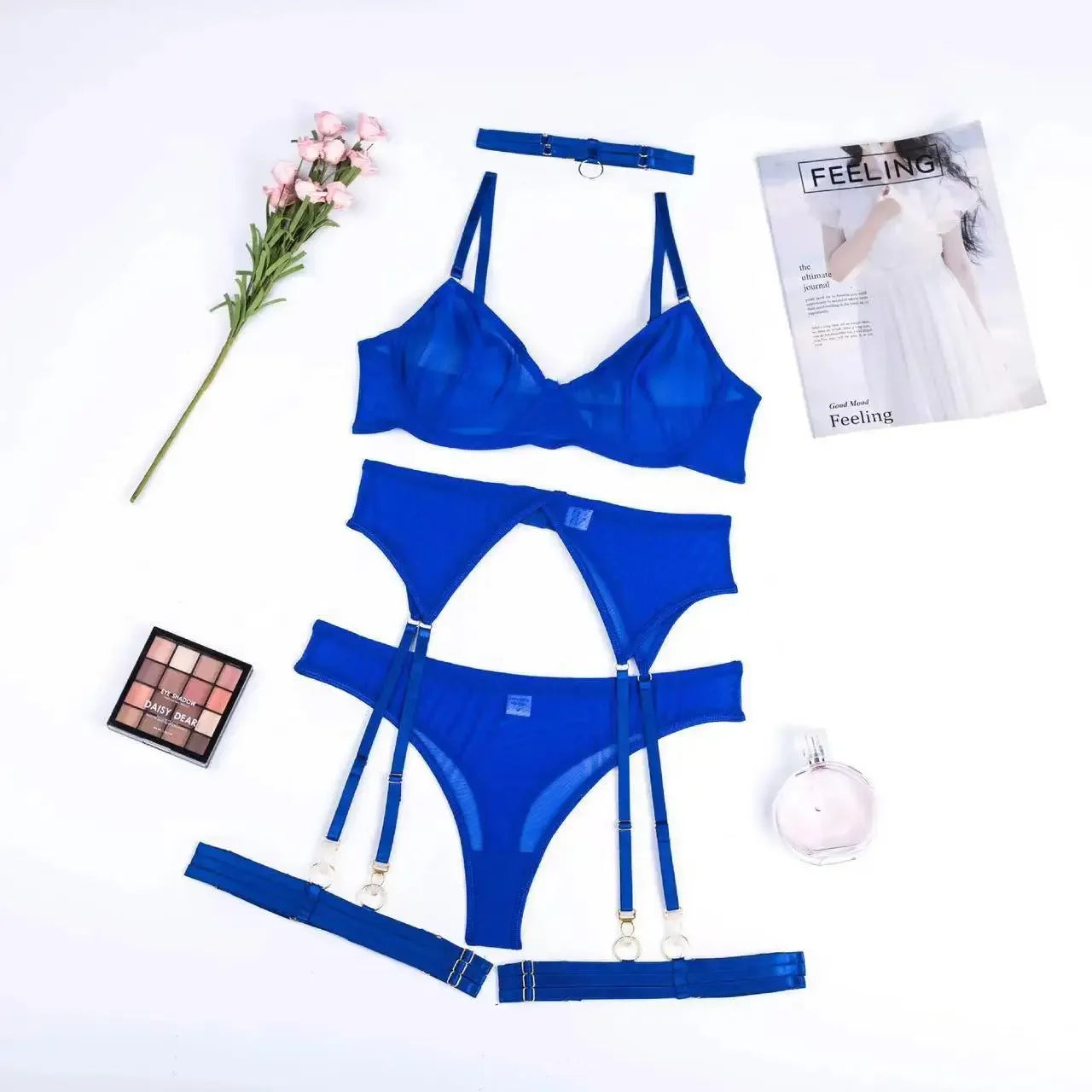 Isabelle – Verführerisches Spitzen-Lingerie-Set mit Strapsen