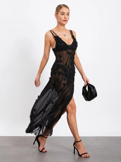 Marlene - Langes, Sommerliches Spitzenkleid