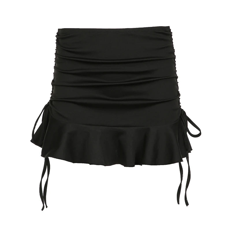 Lena - Sexy Low-Waisted Ruffle Minirock