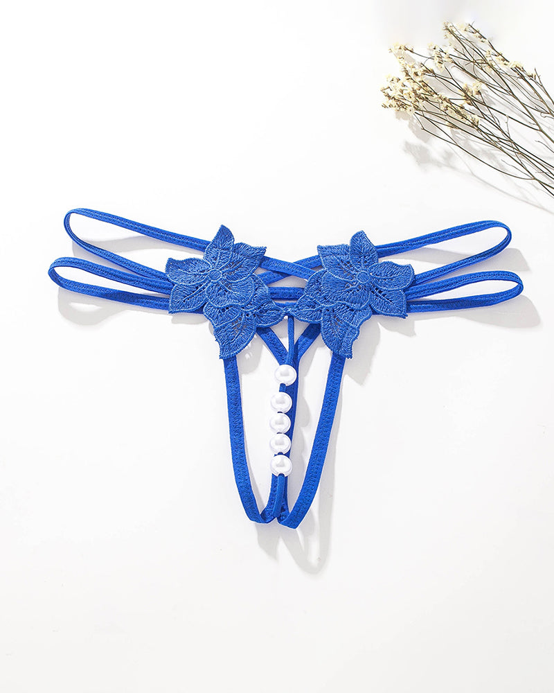 Perl-Lingerie Spitze offene Tangas G-String