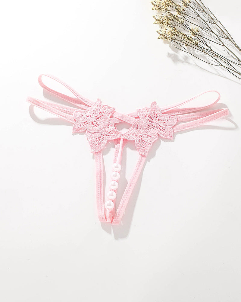 Perl-Lingerie Spitze offene Tangas G-String