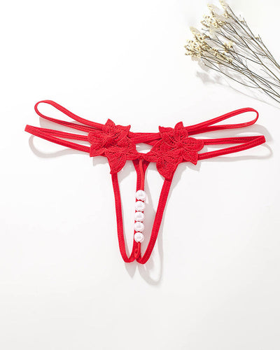 Perl-Lingerie Spitze offene Tangas G-String