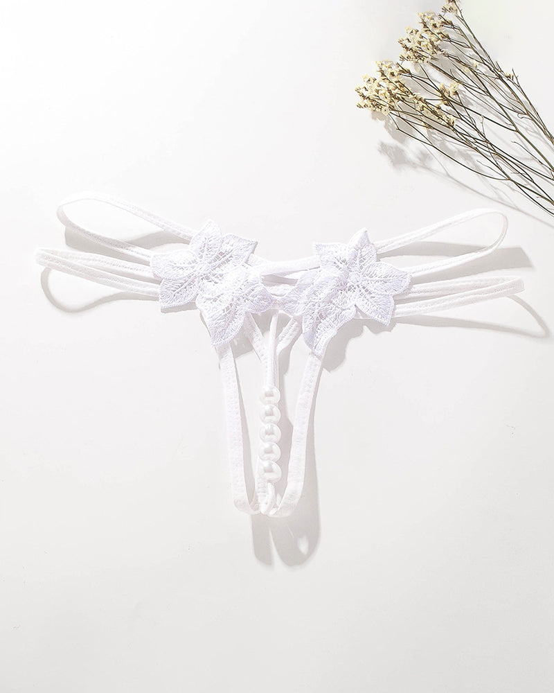 Perl-Lingerie Spitze offene Tangas G-String