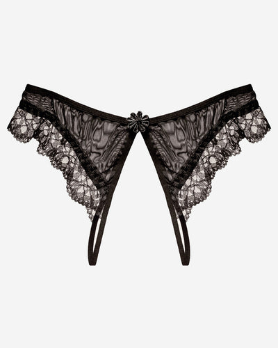 löcherloser Spitzen-Tanga mit niedrigem Hüftbund