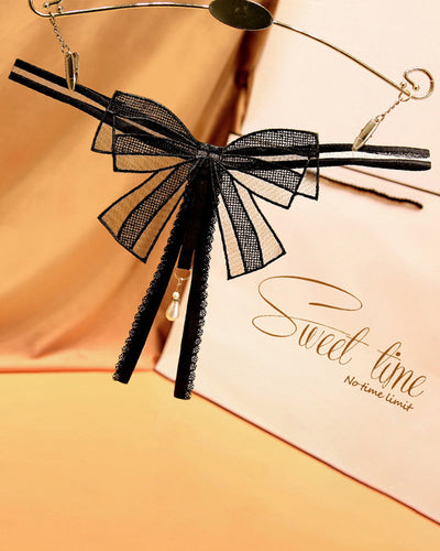 Schleifen-Bauchfreier Perlen-String