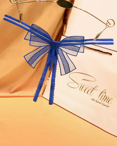 Schleifen-Bauchfreier Perlen-String