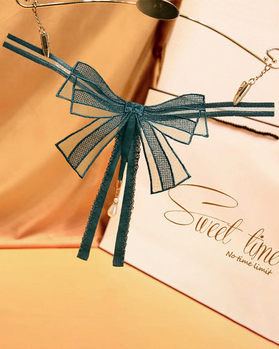 Schleifen-Bauchfreier Perlen-String