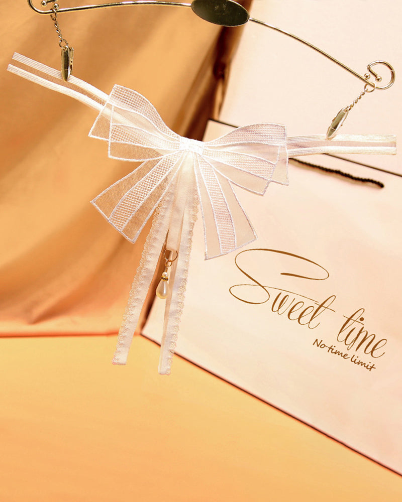 Schleifen-Bauchfreier Perlen-String