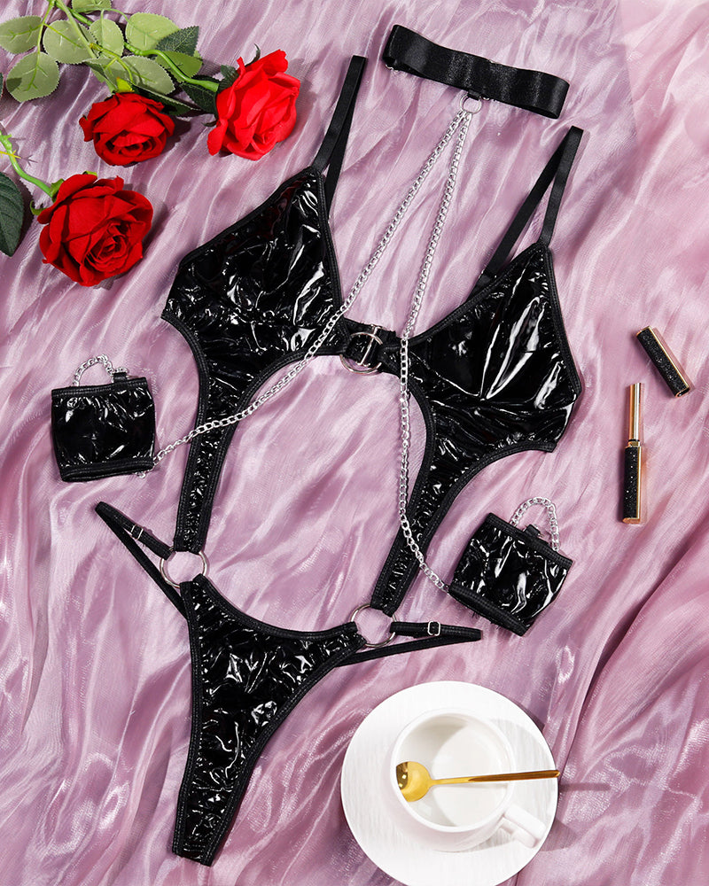 PU-hohles Kettenbodysuit