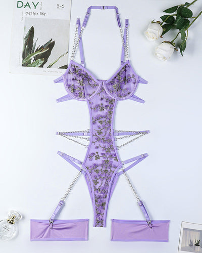 Spitzenbestickte Ketten-Bodyd unge