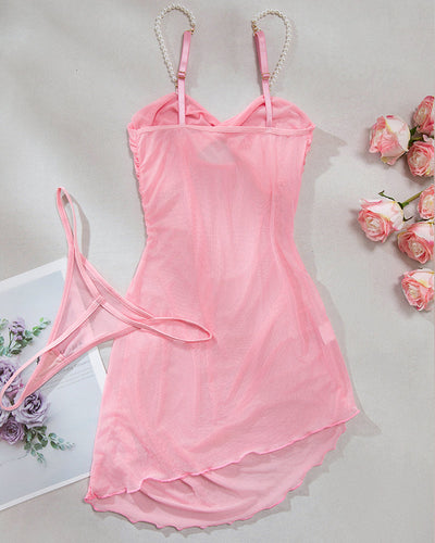Perlendüffel Hülle Mesh Slip Kleid
