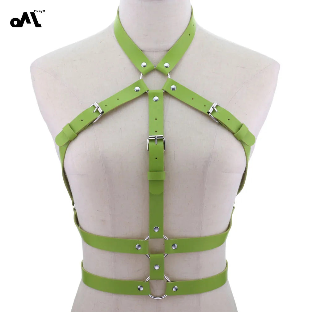 Mia – Verstellbare PU-Leder Bondage Lingerie