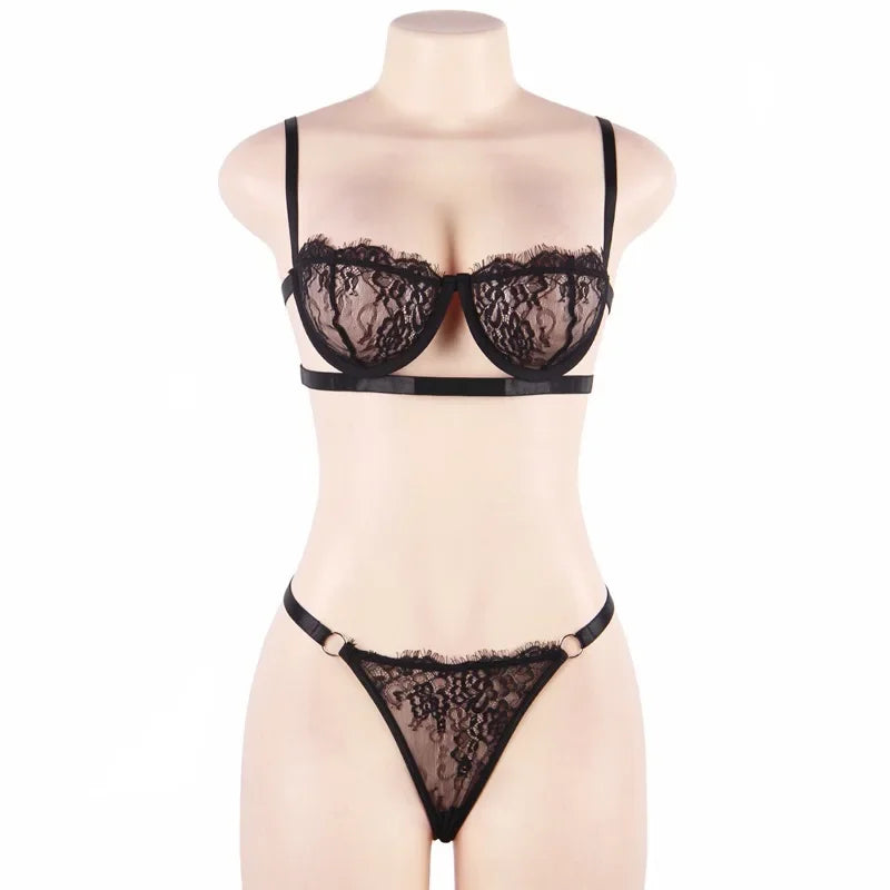 Lara – Sexy Transparenter Spitzen-BH Set