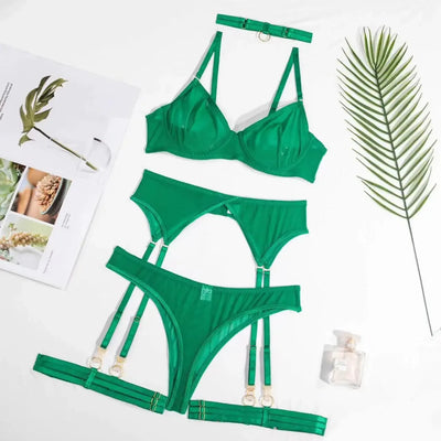 Isabelle – Verführerisches Spitzen-Lingerie-Set mit Strapsen