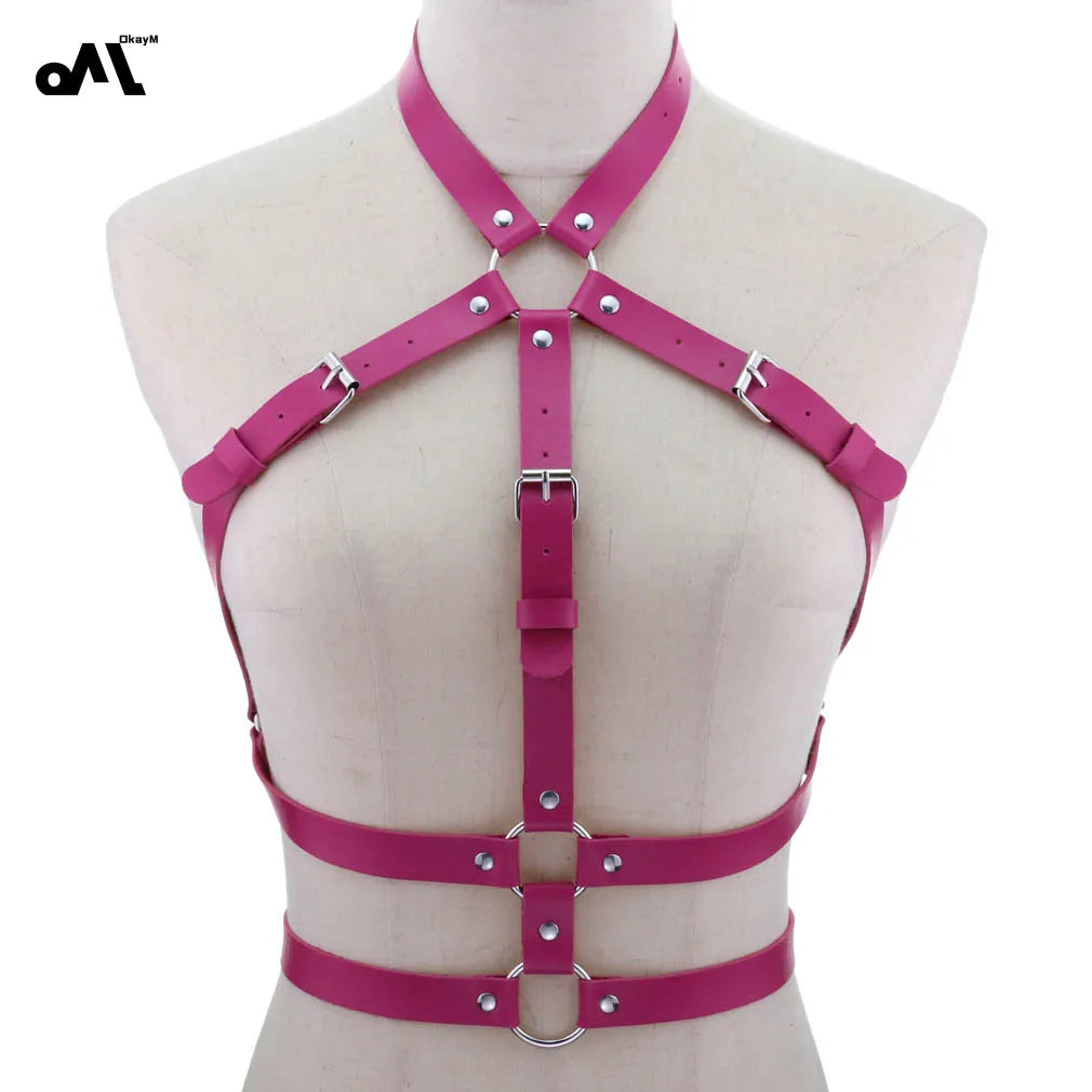 Mia – Verstellbare PU-Leder Bondage Lingerie