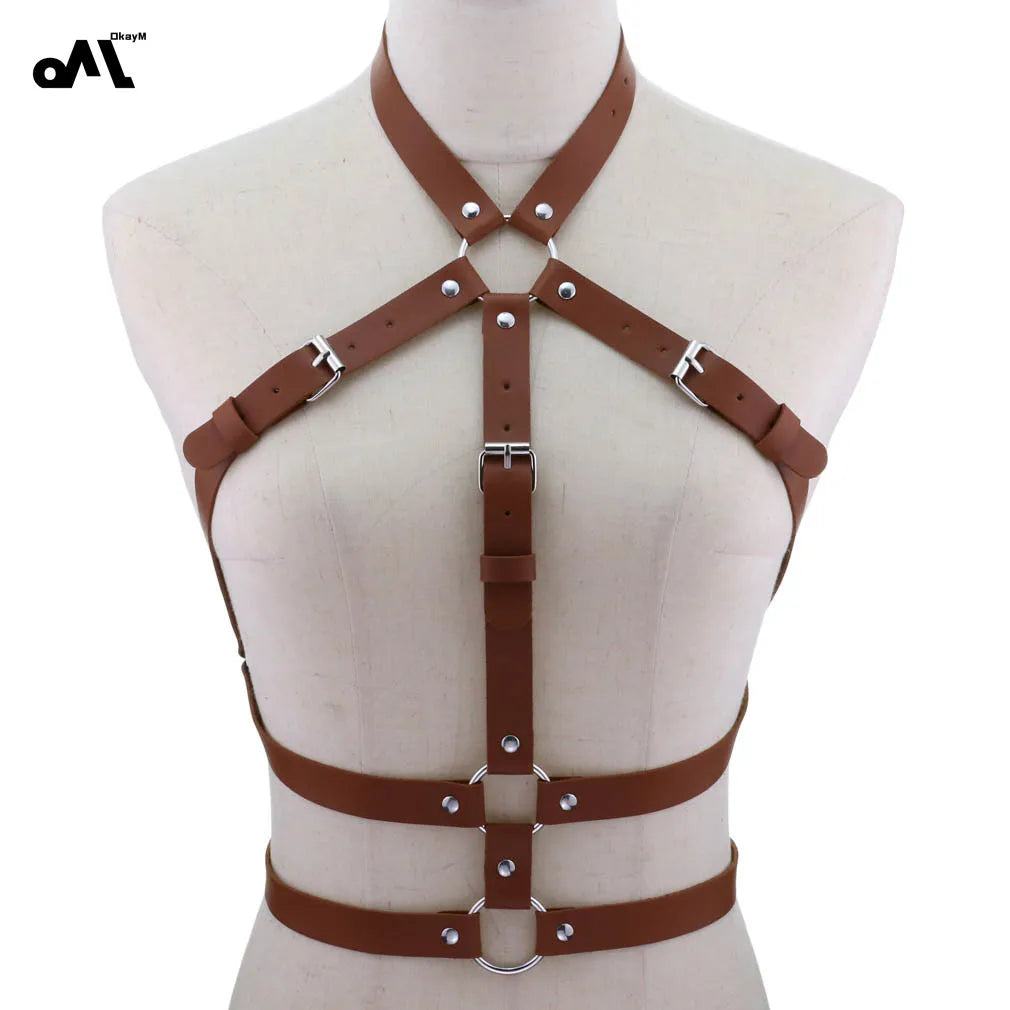 Mia – Verstellbare PU-Leder Bondage Lingerie
