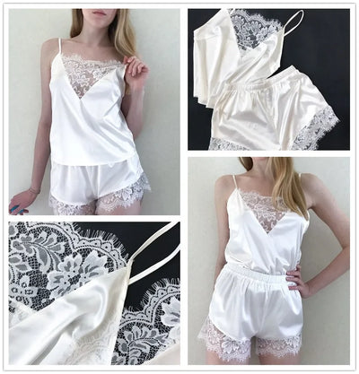 Ella – Sexy Lace Shorts Pyjama Set
