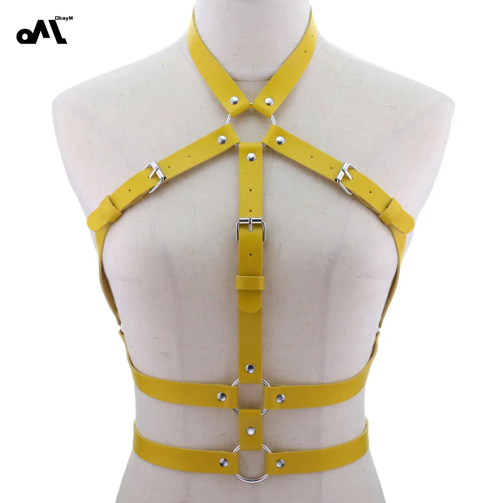 Mia – Verstellbare PU-Leder Bondage Lingerie