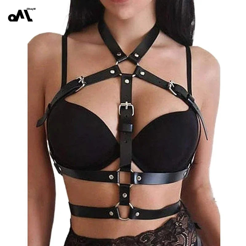 Mia – Verstellbare PU-Leder Bondage Lingerie
