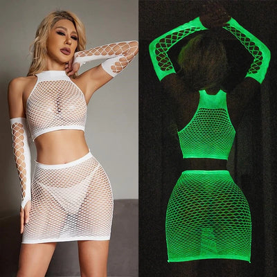 Lena – Lichtgevende Netzstrumpfhose für Frauen