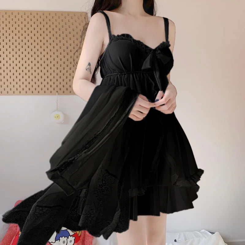 Sophia – Elegantes Weißes Nachtkleid mit Spitze und Schleife