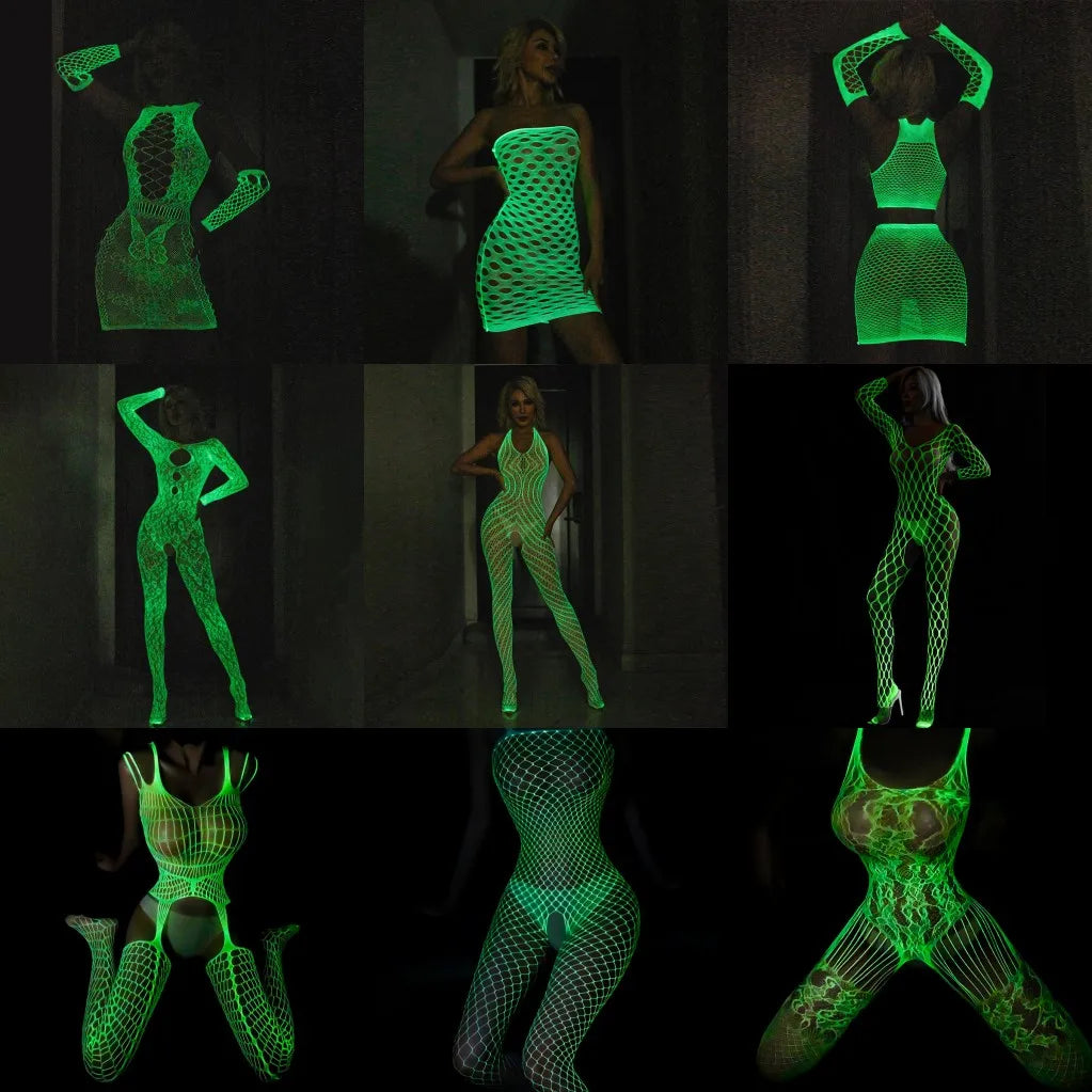 Lena – Lichtgevende Netzstrumpfhose für Frauen