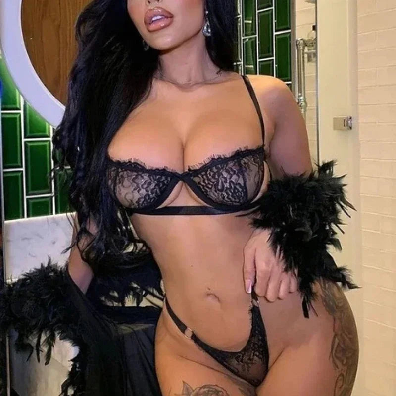 Lara – Sexy Transparenter Spitzen-BH Set